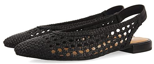 GIOSEPPO Ballerine Intrecciate in Pelle di Colore Nero per Donna Guatavita, Nero, 40 EU