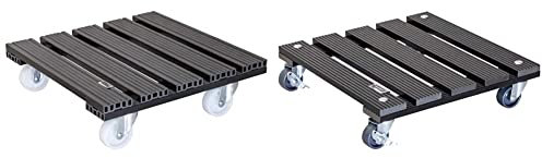 Wagner Pflanzenroller WPC 38 5 x 38 & Wagner Pflanzenroller WPC 29 x 29 x 7 5 cm I Blumenroller für Außenbereich + Innenbereich I Kübelroller FSC® Wood Plastic Composite