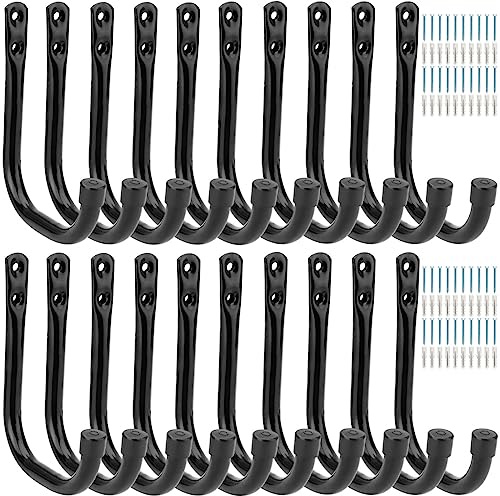 Vahodegn 20 Pcs Heavy Duty Garage Storage Utility Hooks, 4.1Inch J Hangers Wall Hooks for Hanging Bikes, Ladders, Cord, Hose, Garden Tools