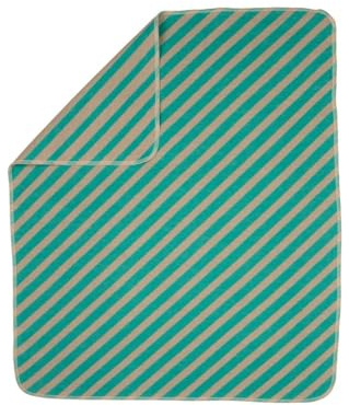 David Fussenegger JUWEL Babydecke, Diagonalstreifen Verde mare, 90x70 cm, 7191/54