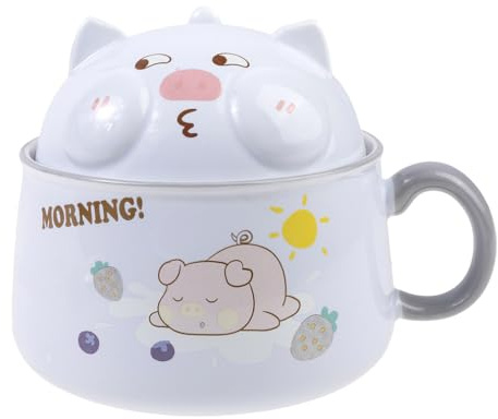 lachineuse – Cuenco de ramen asiático – Porcelana – 1020 ml – Tazón de desayuno – sopa, arroz, fideos instantáneos – Idea de regalo asiático Japón China
