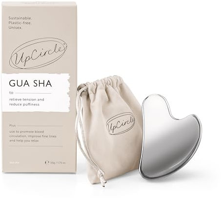 UpCircle Gua Sha Facial Tool - Relieves Tension, Aids Lymphatic Drainage + Boosts Circulation for A Healthy Glow – Stainless Steel Tool