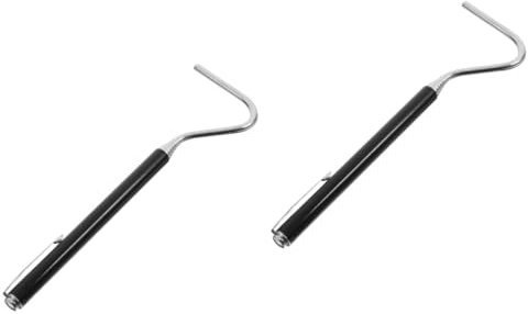 INOOMP 2stücke Retractable Snake Hook Aus Edelstahl Ausziehbarer Schlangenhaken Für Sicheres Handling Von Reptilien Für Tierliebhaber Und Wildfang Leicht Und Tragbar Mit Rutschfestem