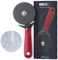 Deiss Lux Heavy Duty Pizza Cutter with Wheel Slicer- Stainless Steel Sharp Smooth Pizza Cutter Wheel with Easy Grip Non-Slip Handle, Dishwasher Safe (RED)