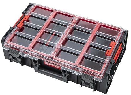 Qbrick System Werkzeugkoffer Werkzeugkasten Aufbewahrungsbox Sortierbox Leer Werkzeugkiste ONE Organizer 2XL 2.0 AD Schwarz 582 x 387 x 172 mm