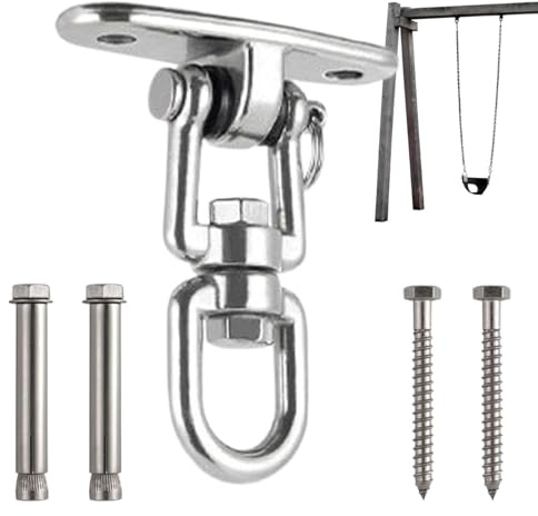 Supports de balançoire pour Charges - Crochets de balançoire en Acier Inoxydable résistant à la Rouille - Crochets pivotants à 360° pour Porche, terrasse, Aire de Jeux, Jardin, intérieur