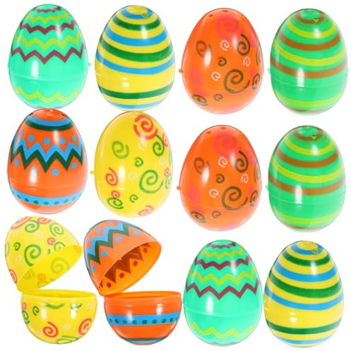 VICASKY 12pezzi Uova Pasquali Riempibili Decorazioni Festive Per Feste Di Pasqua Forniture Per Alle Uova Colorate Riutilizzabili