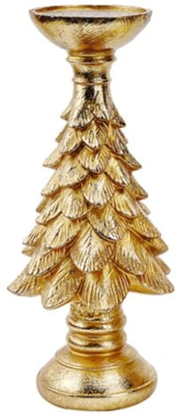 Begchy Retro Kerzenhalter aus Harz für Weihnachtsbaum – festliche Dekoration, Büroatmosphäre, Kerzenhalter, handgefertigt, Vintage A