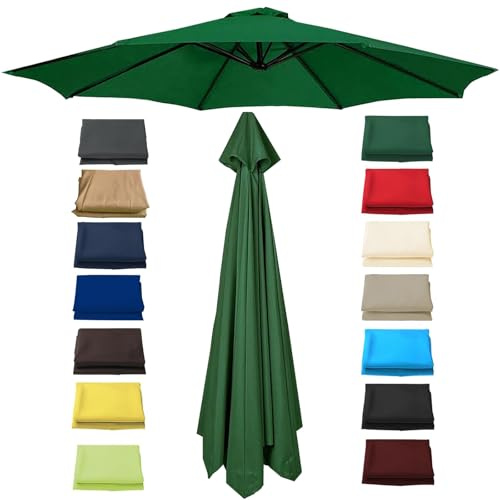 UUDQCD Replacement Parasol Canopy, Garden Umbrella Replacement Cover Fabric 6/8 Arms for 2m/2.3m/2.5m/2.7m/3.0m/3.5m Sun Parasol