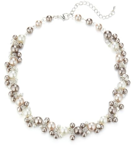 Bulinlin Perlen Kette Damen Perlen Statement Choker Kette Boho Bunt Modeschmuck Geburtstag Geschenke für Frauen