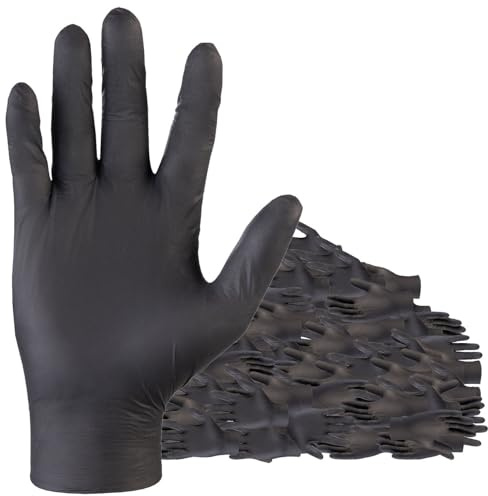 PEARL Arbeitshandschuhe: 100er-Set Nitril-Einweghandschuhe, puder- & latexfrei, Größe L, EN 455 (Nitrilhandschuhe, Einweghandschuhe Werkstatt, Safe)