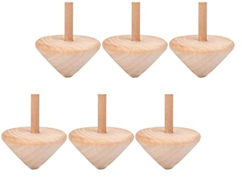 SHINEOFI Holz Kreisel Spielzeug Für Kinder 6 Stück DIY Drehkreisel Handbemalt Kreatives Lernspielzeug Für Freizeitaktivitäten Und Kindergeburtstagsgeschenke