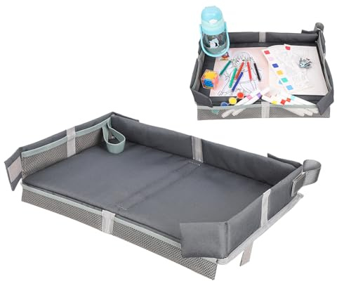 Flugzeug Tablett Abdeckung Kinder - Tischabdeckung Mit Taschen - Kompakt & Falbar Snacktisch Spielbereich für Flugzeug Reise Auto