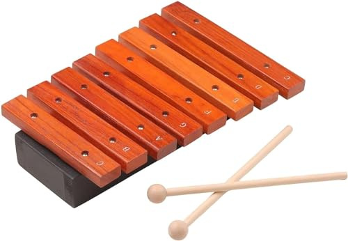 Glockenspiel, Xylofon musikinstrument 8 ton träxylofon inklusive 2 träklubbor slagverk musikinstrument (2)