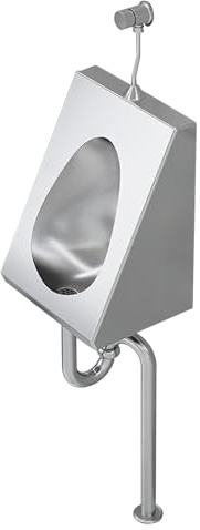 Orinatoio in Acciaio Inox 304, Urinatoio da Uomo a Parete Con Valvola di Scarico, Scarico Manuale, Design Anti-schizzi, per KTV, Carcere, Bar, Bagno, Hotel, Negozi, Garage