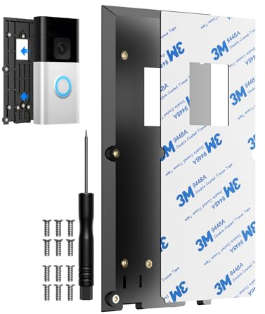 Baaletc No-Drill Ring Doorbell Mount - Adhesive Door Bracket Compatible with Ring Video Doorbell 1/2/3/3 Plus/4/ (2020 Release) Wireless, Mounting Plate Holder Accessories for Houses