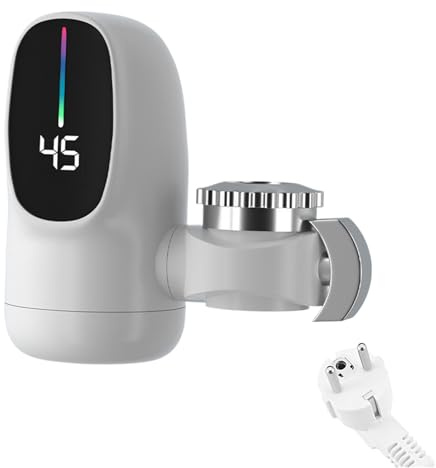 ZHUMCCY Grifo Calentador Eléctrico de Agua,Grifo de Agua Caliente Instantánea con Pantalla LED de Temperatura - Accesorio Para Baño Cocina Hotel Hogar Interior