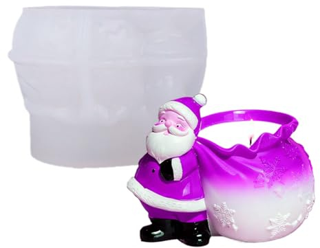 Molde de Cemento de Silicona 3D con Forma de Papá Noel, Molde de Cemento para decoración del hogar, para planificadores de de Yeso, Manualidades en casa, Manualidades Creativas, Eventos