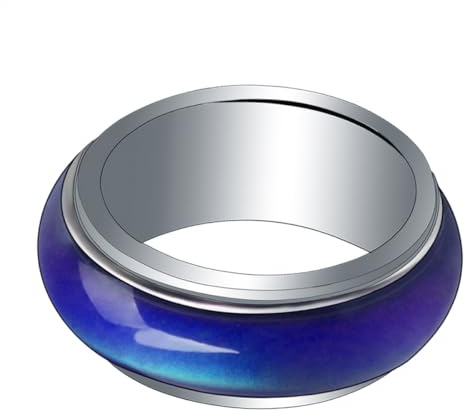 Toyvian Stimmungsring 8mm Kupfer Farbwechselnder Temperaturanzeige Ring für Kinder und Männer Modeschmuck Stimmungsringe Alltag Party
