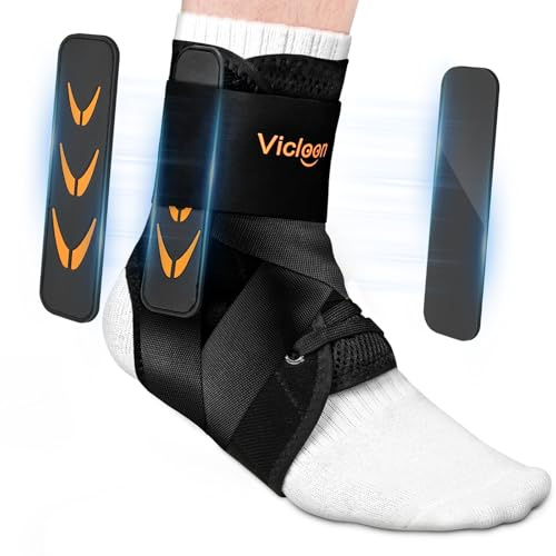 Vicloon Cheville Soutien Réglables avec Sangle, Support de Cheville de Pied, Attelle Chevilles Sport, Soutien Attelle pour Les Chevilles, Chevillère pour Hommes & Femmes, Pour Les Deux Pieds