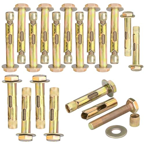 PEAPIN 16 Pcs Anchor Bolts Expansion Bolts,Hexagonal Outer Expansion Screws | Heavy Duty Anchor Bolts Expansion Bolts for Concrete, Brick, Masonry Wall Anchor & Fixings( M6*50 / M8*80mm / M10*80mm )