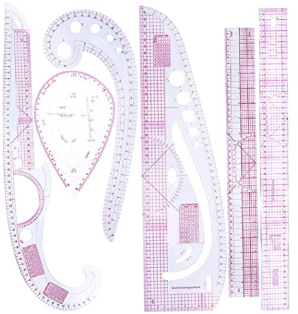 Französisches Kurvenlineal, 6 Stück/Set, skaliert, präzise, ​​transparent, biegbare Nählineale, metrische Zeichnungsvorlage für DIY-Kleidungsdesign, französische Kurve, Nählineal