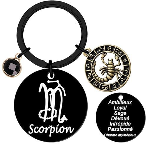 Porte-clés signe du Zodiaque Zodiaque Cadeaux pour Femmes Hommes gravure au laser Zodiaque Cadeaux 12 Constellation Anniversaire