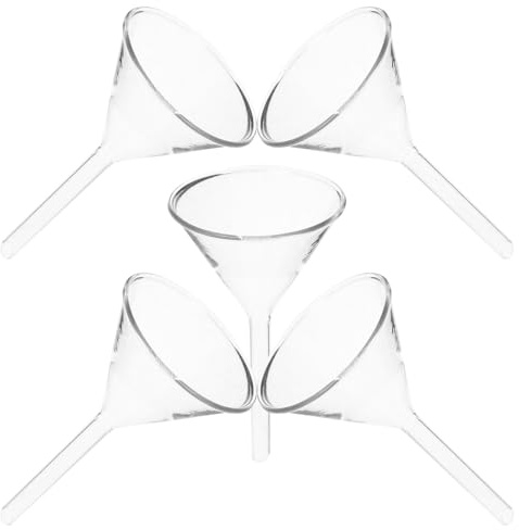 FOMIYES Embudo Triangular de Vidrio Sólido 60 Mm 5 Piezas, Embudo para Laboratorio Químico Reutilizable, Instrumento para Líquidos y Sólidos en Experimentos de Cocina y Química Analítica