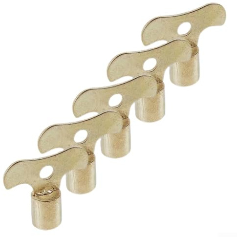 Jotekonoby 5-Piece Radiator Bleed Key Set, Solid Iron Plumbing Valve Bleeding Tool for 7mm Square Spindle, Heavy-Duty Air Key for Home Heating Systems, UK Standard