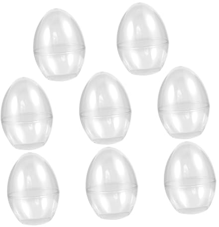 BAZEITFLOW 8pcs Plastic Egg Boxes 90x90x120mm Jumbo Fillable Easter Party Containers for Craft Ornaments and Decorative Storage