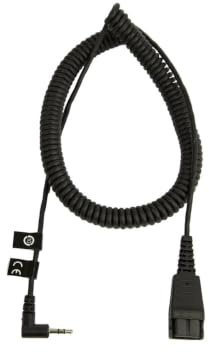 Jabra Cavo di Disconnessione Rapida QD verso Cavo Spiralato di 2 m con Jack 2.5 mm