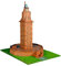 Keranova- Kit de cerámica Torre de Hércules, Color marrón (30108) , color/modelo surtido