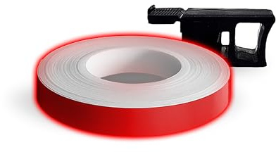 4R Quattroerre.it 10282 Wheel Stripes Tiras Reflectantes para Llantas de Moto con Aplicador, Rojo, 7 mm x 6 MT