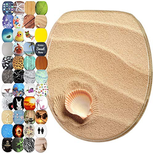 Sanilo WC Sitz mit Absenkautomatik, viele schöne Toilettendeckel zur Auswahl, hochwertige und stabile Qualität aus Holz (Clam)