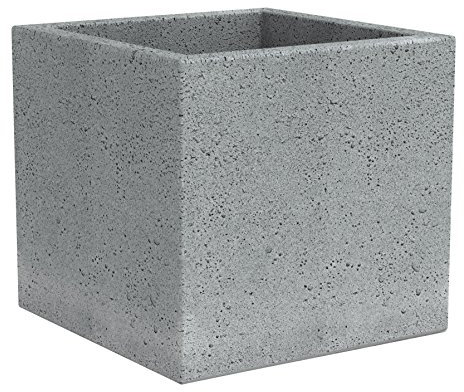 Scheurich C-Cube, Pflanzgefäß aus Kunststoff, Stony Grey, 40 cm lang, 40 cm breit, 33 cm hoch, 44 l Vol.