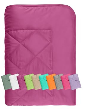 npluseins Sommerdecke 135x200 cm - dünne und leichte Bettdecke für den Sommer – Kühl schlafen – ideal für Camping Outdoor Garten und Gäste - 1180.1542, ca. 135 x 200 cm, Beere