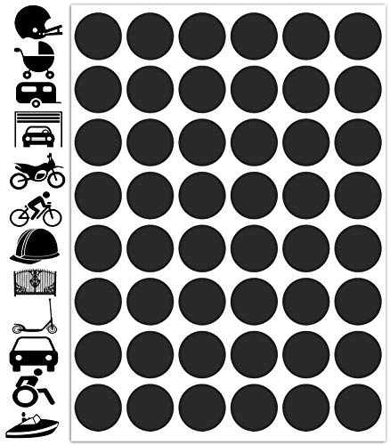 Biomar Labs® 48pcs Negro Kit de Pegatina Reflectante para Llantas Cinta de Advertencia Seguridad Reflectiva Vinilo Adhesivo Coches Cascos Motos Ciclomotores Bicicletas Ordenador Portátil D 62
