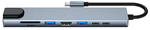 CRYPTON USB C Hub 8 in 1 Adapter with HDMI, Ethernet, 3 x USB 3.0, Card Reader SD/Micro SD, Powered for MacBook Pro, iMac, Dell XPS, ChromeBook