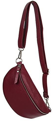 AMBRA Moda GLX10 - Damen Herren unisex kleine Hüfttasche Gürteltasche Bauchtasche Umhängetasche aus Echtleder