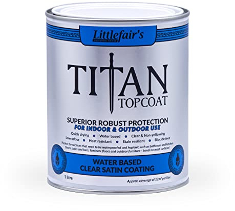 Littlefair’s Clear Varnish 1ltr / Satin - Varnish for Wood Indoor & Outdoor - Waterproof Protection & Easy Apply Water Based Polyurethane - Clear Top Coat for Furniture Paint On - Wipe On Polyurethane