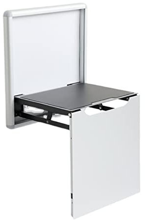Klapphocker Aus Aluminiumlegierung, Ultradünner, An Der Wand Befestigter Schuhhocker Für Den Haushalt, Klappstuhl Für Badmöbel (Color : White)