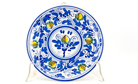 CEAR ceramiche - Plato decorativo de pared Ø 20 cm de cerámica siciliana decorada y hecha a mano.