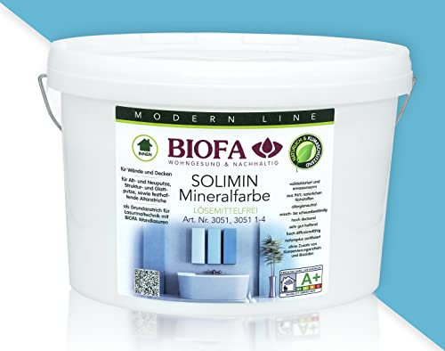 BIOFA SOLIMIN Mineralfarbe Wandfarbe 3051 Silikatfarbe Innenraumfarbe Feuchtraumfarbe PG4 7501 10,00L
