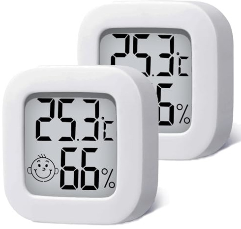 PAIRIER 2 pièces Mini LCD Thermomètre Hygromètre Interieur Termometre Maison Convient pour Les Chambres D'enfants,Les Chambres de Personnes âgées etc