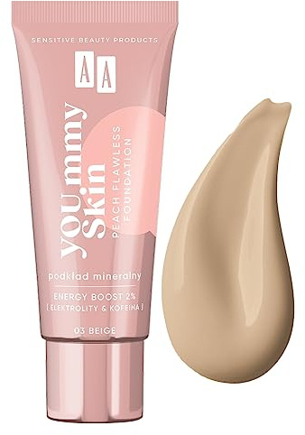 AA YOU.mmy Skin Peach Flawless Foundation fondotinta minerale 03 Beige 30 ml