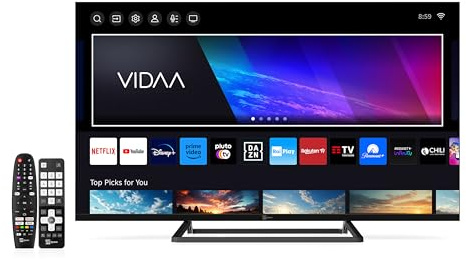 Tele System Smart TV 40 Pulgadas Full HD Certificado CAM tivùsat HD TS40FLFHDSMV13, Doble televisor, HbbTV, HDR10 HLG, Televisor LED sin Marco Powered by VIDAA