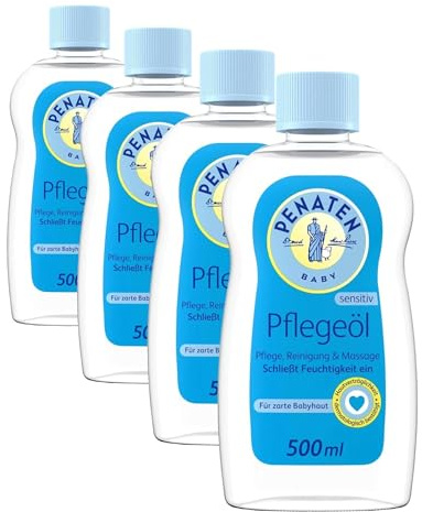 Penaten Pflegeöl 3x500ml, sanftes Baby Massageöl und Babyöl zur Pflege, Reinigung und Massage, ohne Parabene und Farbstoffe, für Neugeborene