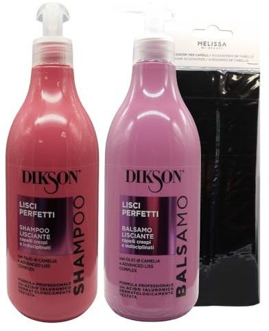 SET PER LA CURA DEI CAPELLI: Shampoo LISCI PERFETTI 500ml + Balsamo LISCI PERFETTI, Per Capelli Crespi e Indisciplinati 500ml + Fascia Per Capelli