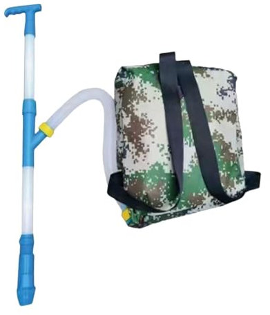 MagiDeal Épandeur d'engrais Distributeur d'engrais Outil à Main Distributeur d'engrais Manuel Sac à Dos d'engrais pour Plantes Jardin maïs, PVC Bleu