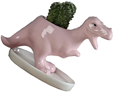 ANDRESLAD Macetas De con Forma De Dinosaurio Maceta para Suculentas y Plantas Cuenco Creativo De Dinosaurio con Bandeja Adorno De Escritorio para Hogar y Oficina